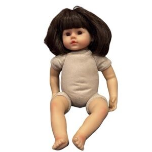 NPK Collection Doll Silicone Head and Limbs Soft Body Brown Hair and Eyes